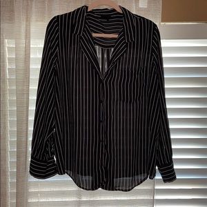 Striped & Sheet Button Up | XXL